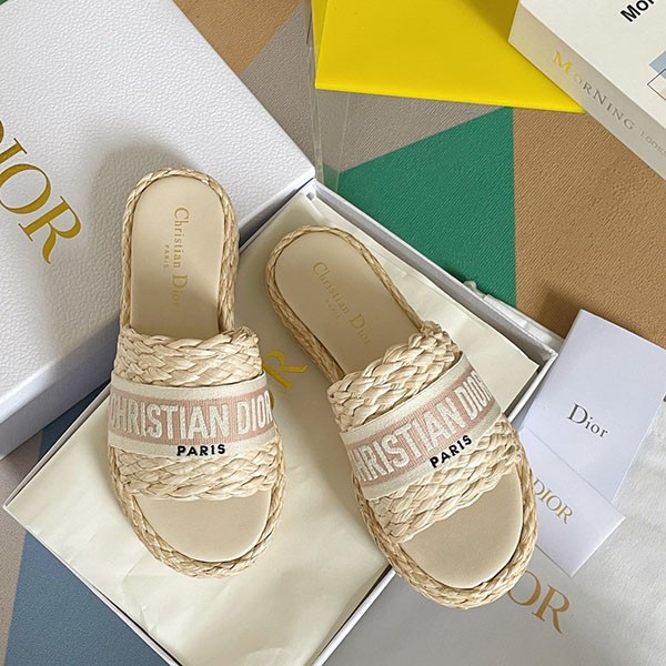 Not available in Japan ◆ 23SS ◆ Dior replica raffia x cotton flat DWAY mules KCQ844ECJ Not available in Japan ◆ 23SS ◆ Dior replica raffia x cotton flat DWAY mules KCQ844ECJ