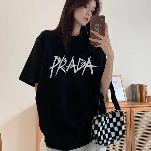 New and hard to find Prada logo T-shirt replica black puz66835
