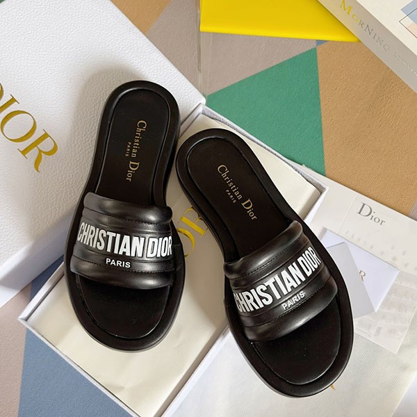 [★Domestic Shipping★] Dior EVERY-D Slide Lambskin Sandals Replica dez19617