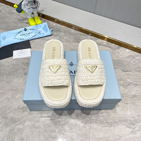 ★Prada raffia flatform sandals replica pua93462