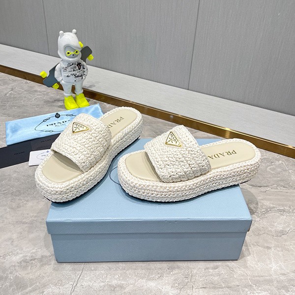 ★Prada raffia flatform sandals replica pua93462
