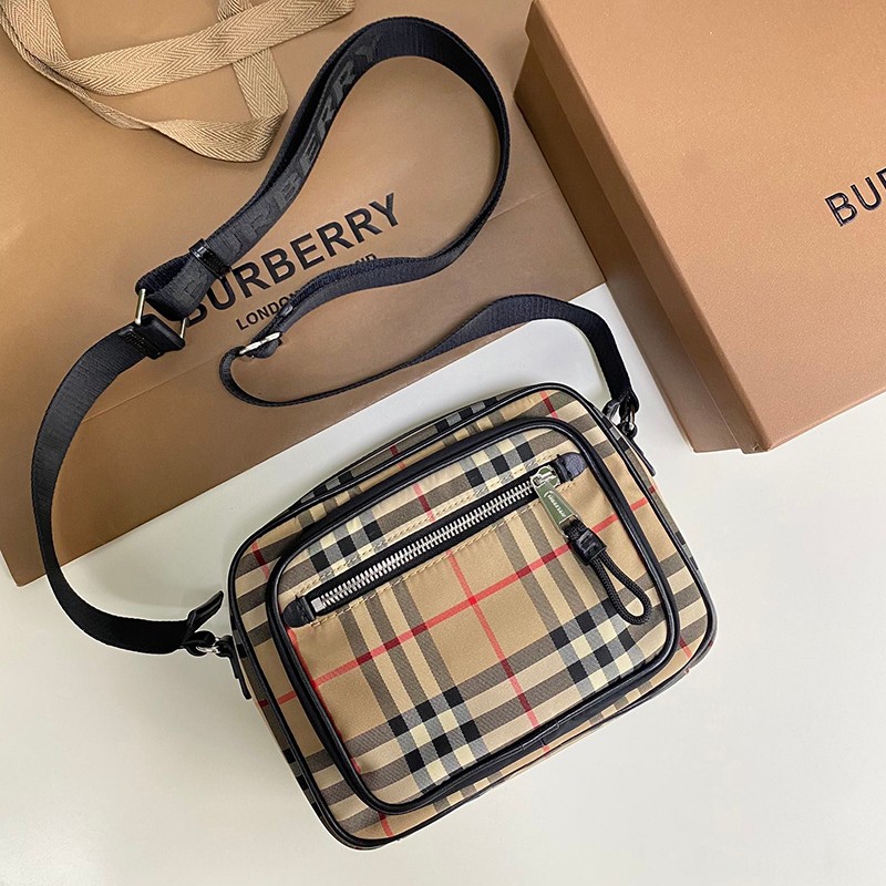 Rare Burberry Shoulder Bag Replica Vintage Check & Leather Crossbody Bag Ban76129