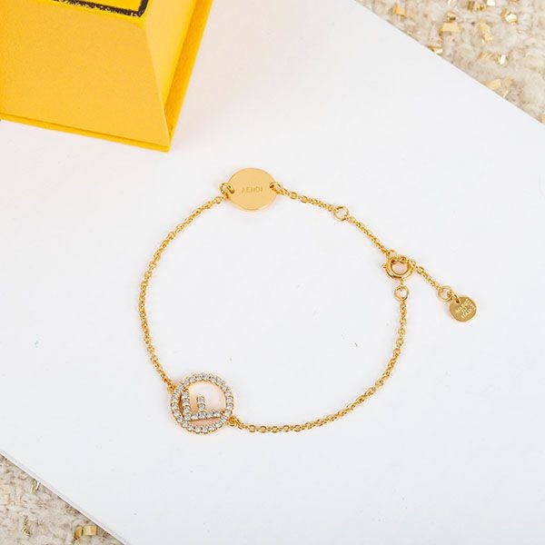 High quality Fendi Crystal FF Karligraphy Fake Bracelet fer50924 High quality Fendi Crystal FF Karligraphy Fake Bracelet fer50924