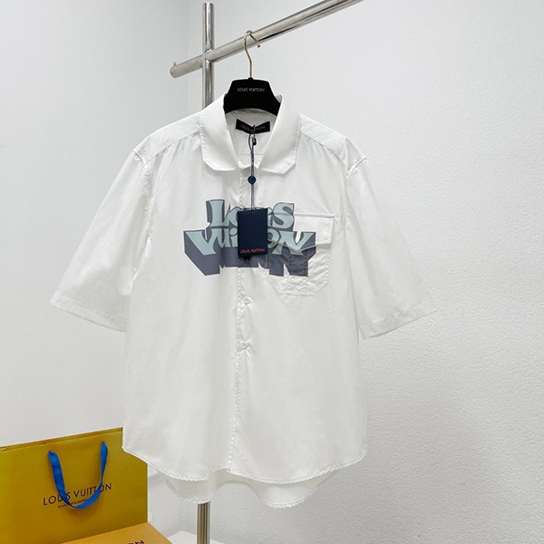 Louis Vuitton short sleeve cotton shirt replica vue76758 Louis Vuitton short sleeve cotton shirt replica vue76758