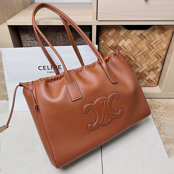 21-22AW Celine Cabas Drawstring Cuir Triomphe Replica 199973DU3.38NO
