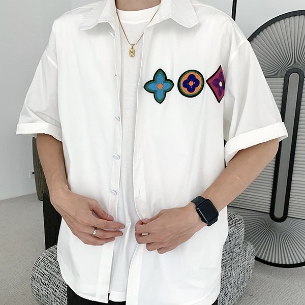 Louis Vuitton short-sleeved shirt replica black vuh77019 Louis Vuitton short-sleeved shirt replica black vuh77019