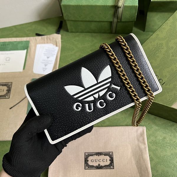 Hard to find fake Adidas x Gucci wallet shoulder bag with chain Hard to find fake Adidas x Gucci wallet shoulder bag with chain