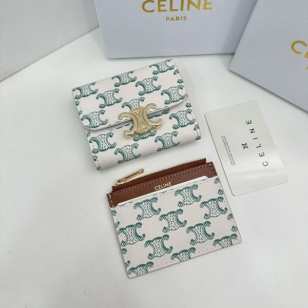 Super low price! Celine Triomphe canvas compact wallet Cen30554