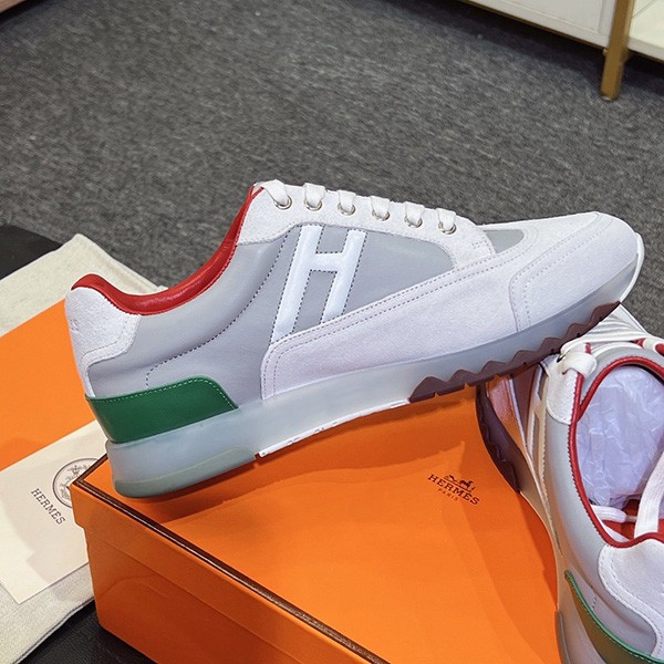 Free shipping Hermes Trail replica calfskin lace-up sneakers eri72377