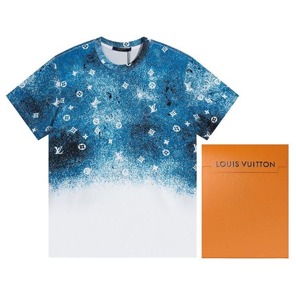 Very popular!! New color? Louis Vuitton Monogram T-shirt Blue Replica vug41982