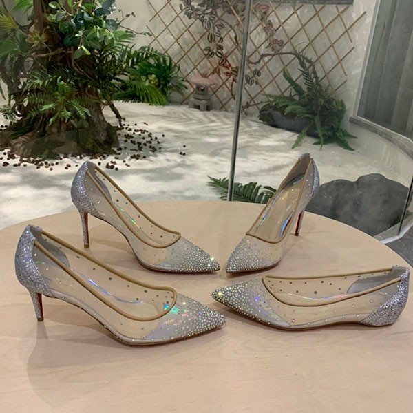 Love at first sight? Fake Louboutin Follies Strass 100mm Nude High Heels Ruz28384