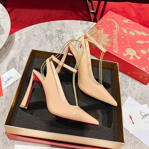 Replica Christian Louboutin Condora 100 Patent Sling Pumps Rux75159