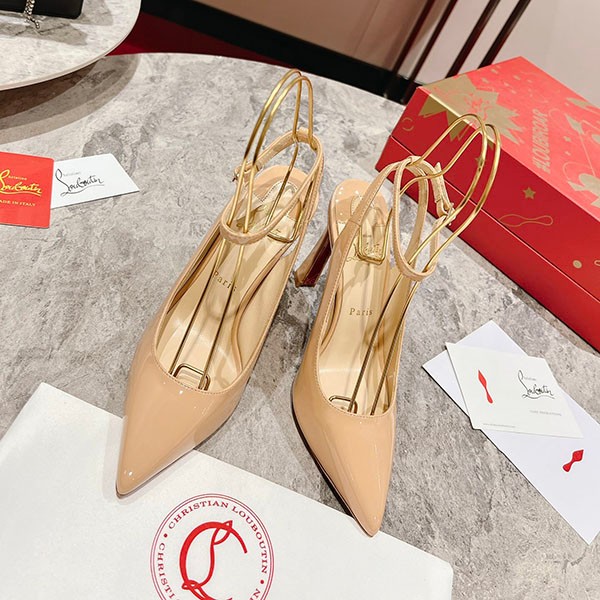 Replica Christian Louboutin Condora 100 Patent Sling Pumps Rux75159