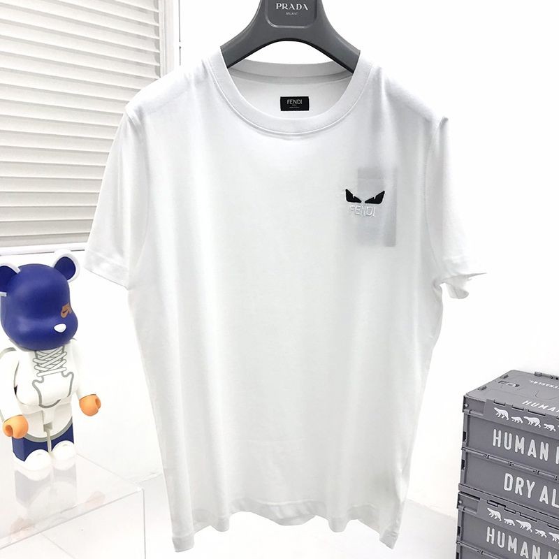 New Spring/Summer Fendi Monster Logo Crew Neck T-Shirt fec07067 New Spring/Summer Fendi Monster Logo Crew Neck T-Shirt fec07067