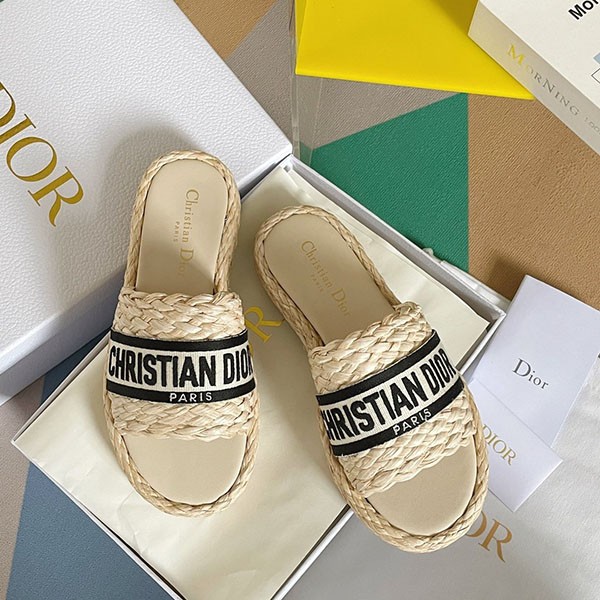 Dior Replica Raffia x Cotton Flat Dway Mules dex35034 Dior Replica Raffia x Cotton Flat Dway Mules dex35034