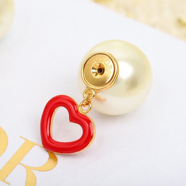 Very popular!! New color Dior heart and pearl earrings fake dei97046 Very popular!! New color Dior heart and pearl earrings fake dei97046