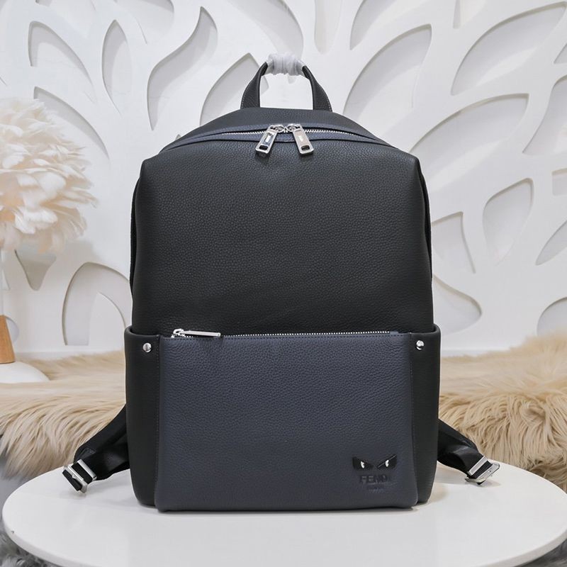 New Spring Fendi Replica Black Nylon & Leather Backpack fej39888