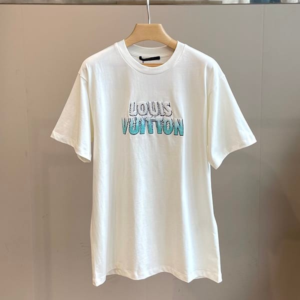 Nice Louis Vuitton LV printed T-shirt fake white vuj49895
