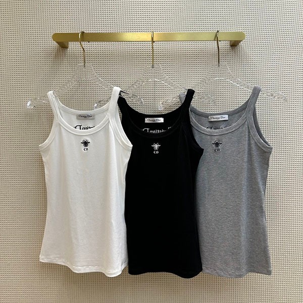 Almost sold out [Dior replica] Cotton jersey tank top, sleeveless 343T50B4086_X0200
