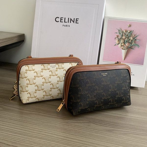 Extremely rare! Replica Celine clutch with chain / Triomphe canvas and lambskin in two colors 10E382CBX01TA Extremely rare! Replica Celine clutch with chain / Triomphe canvas and lambskin in two colors 10E382CBX01TA
