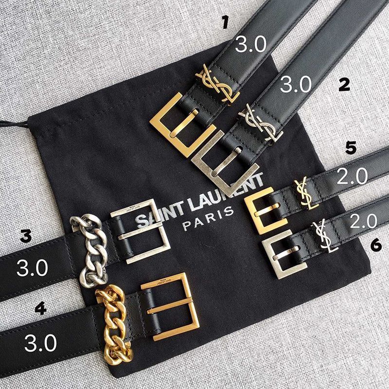 Eye-catching colors Saint Laurent replica monogram narrow belt 20/30mm 6 colors Sab77588