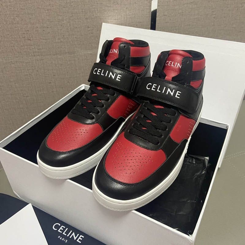 Eye-catching colors Celine Homme CT-02 Leather High Top Sneakers Replica Cec67160