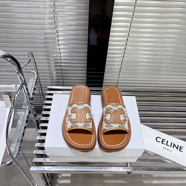 [CELINE] Triomphe Leather Mule Sandals Replica [Popular Item] Ced13862