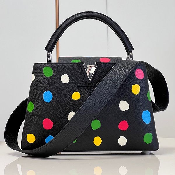 Immediate shipping Louis Vuitton replica Yayoi Kusama collaboration Capucines MM bag vut74381