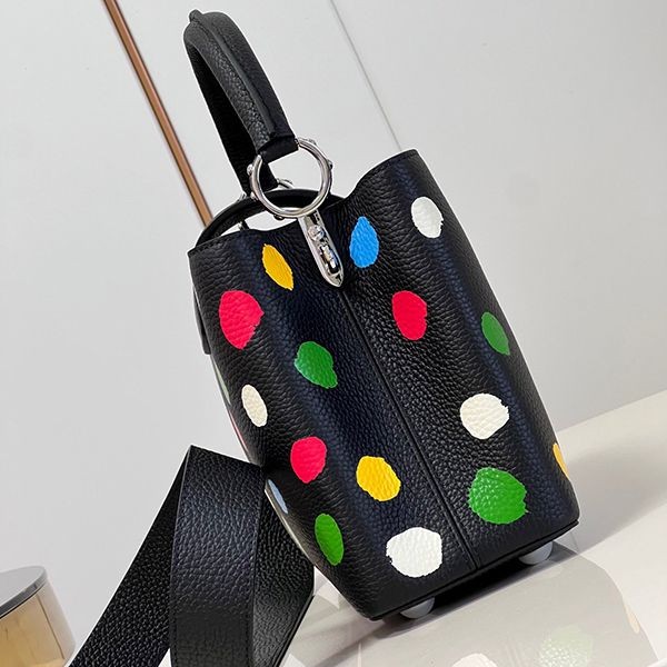 Immediate shipping Louis Vuitton replica Yayoi Kusama collaboration Capucines MM bag vut74381