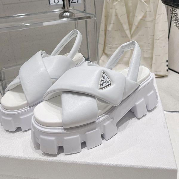 Prada Soft Padded Nappa Leather Wedge Sandals Replica puv98547