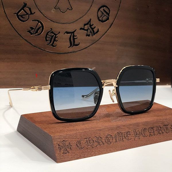 Hard to find Chrome Hearts DAGGER ◆ Women's OK / Polygonal sunglasses gray / brown Kut01337