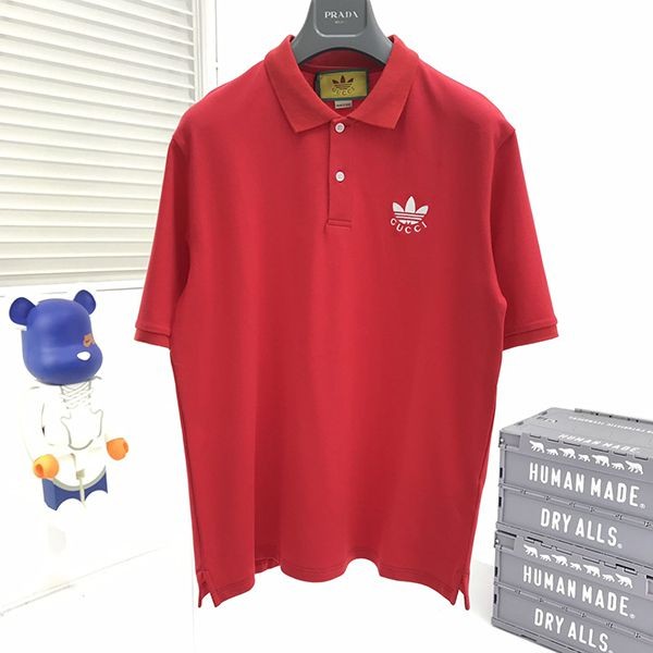 Rare collaboration Gucci x Adidas copy cotton pique polo shirt gue24788 Rare collaboration Gucci x Adidas copy cotton pique polo shirt gue24788