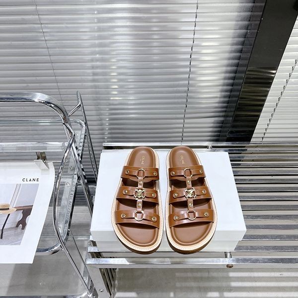 Super limited edition? Celine Tippi flat sandals with Triomphe logo replica Cey93988