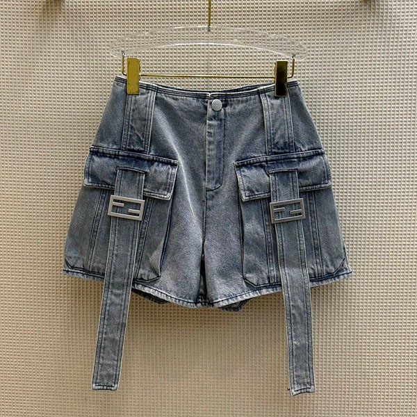 Hard to find Fendi replica Blue denim shorts FLP792ANP1F1KE5