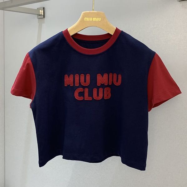 Stylish Miu Miu replica with cute front logo? Jersey T-shirt with embroidered logo myc47805