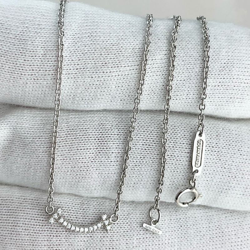 Best Price Guaranteed! Tiffany Smile Fake Diamond Pendant Fake Tij13906