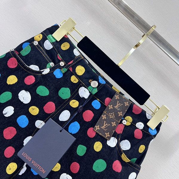 Super low price! LV×YK Yayoi Kusama copy painted denim skirt 1AB7PI