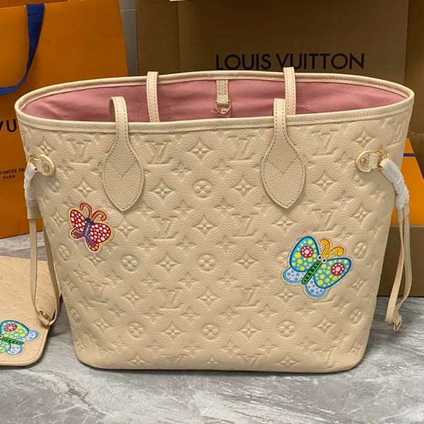 Immediate shipping Louis Vuitton LV x YK Neverfull MM Replica Tote Bag M21733