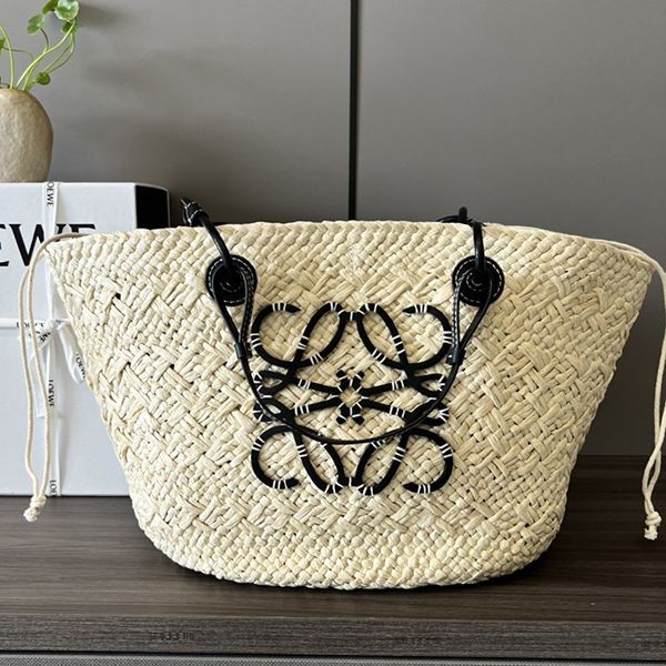 Loewe Anagram Basket Bag Replica (Irakha Palm & Calfskin) lou02859