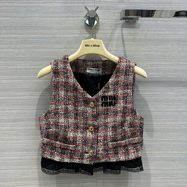 Miu Miu cropped wool vest replica myj96179