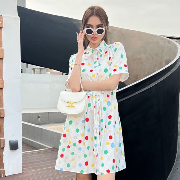 Extremely rare! New Louis Vuitton Yayoi Kusama dress replica Monogram 2 colors vuu87044