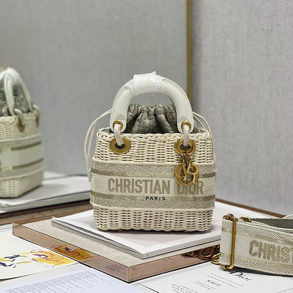 Lady Dior Replica Basket Bag Wicker & Dior Oblique dey96929
