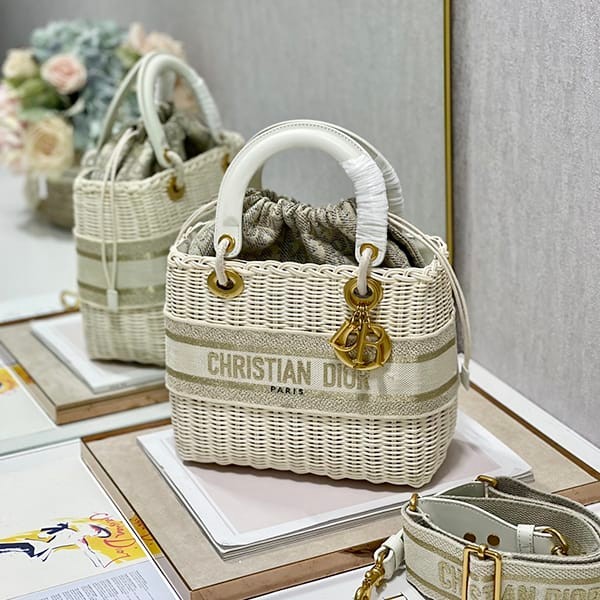 Lady Dior Replica Basket Bag Wicker & Dior Oblique dey96929