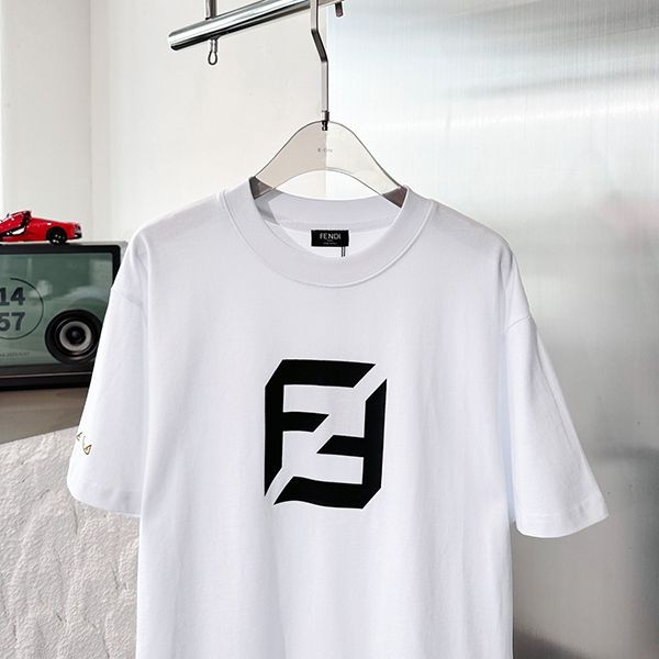 ★Safe shipping with tracking Fendi sequin logo T-shirt copy 2 colors feu42766