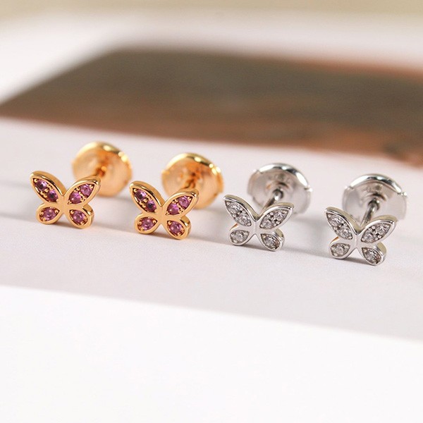Immediate delivery Graff Replica Pavé Butterfly Diamond Petite Stud Earrings RGE1563