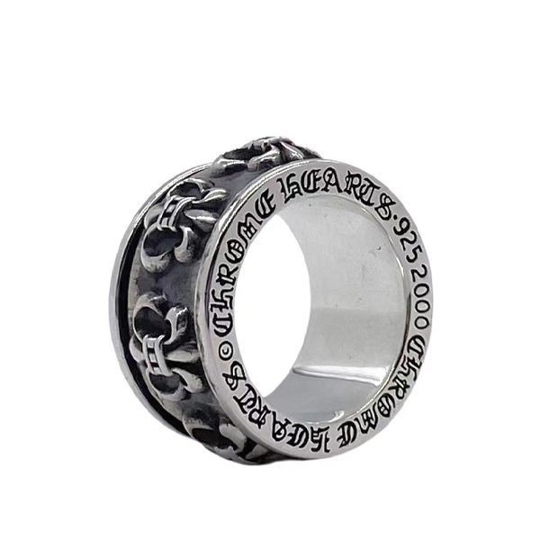 Tracking included CHROME HEARTS BS FLARE FLEUR SPINNER RING Spinner Ring Kus11776