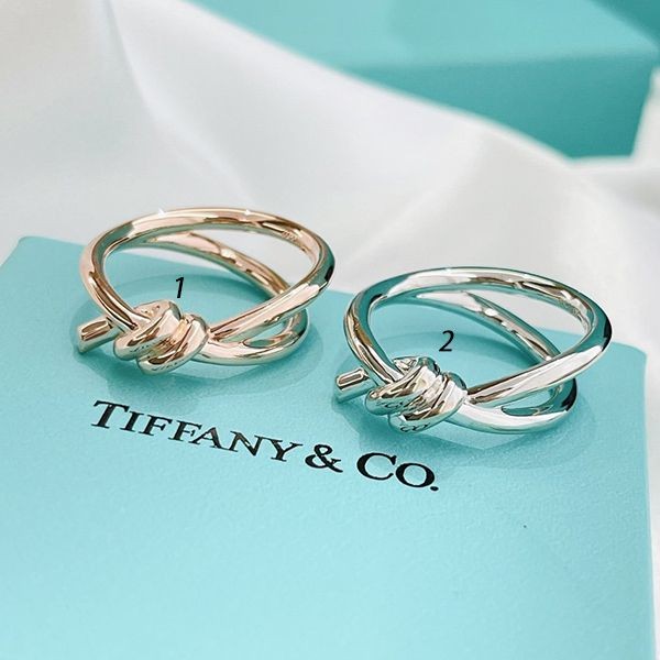 Immediate delivery Tiffany Knot Double Row Ring Replica 2 colors Tif00873