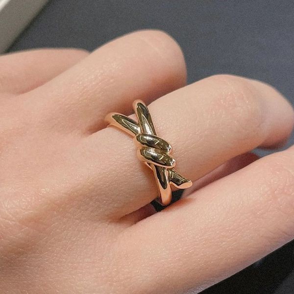 Immediate delivery Tiffany Knot Double Row Ring Replica 2 colors Tif00873