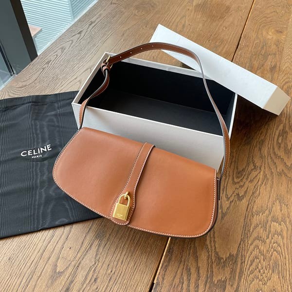 [23SS] Celine Replica Clutch with Strap Taboo Brown 10I593DQ1