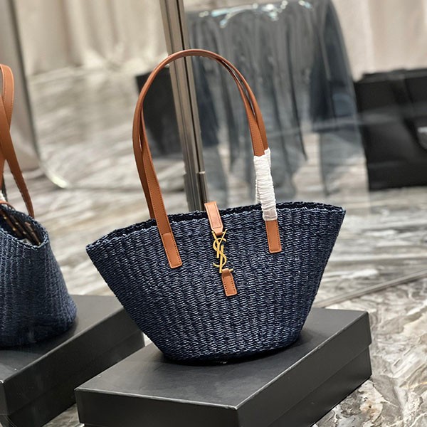 Yves Saint Laurent Replica Panier Medium Crochet Raffia Tote Bag San00360